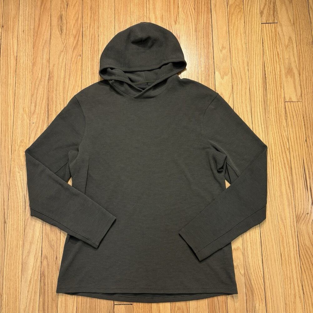 Lululemon Shift Stitch Hoodie Men’s Size Large Olive Green Waffle Knit Pullover